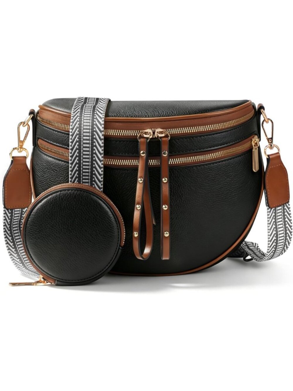 Stylish Soft Vegan Leather Crossbody Bag for Women - Trendy Shoulder Bum Bag
